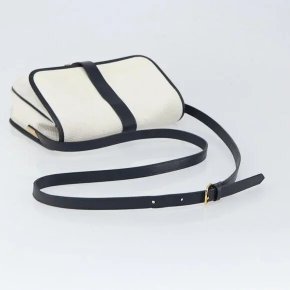 Authentic SAINT LAURENT Shoulder Bag PVC White Gold - Picture 14 of 16